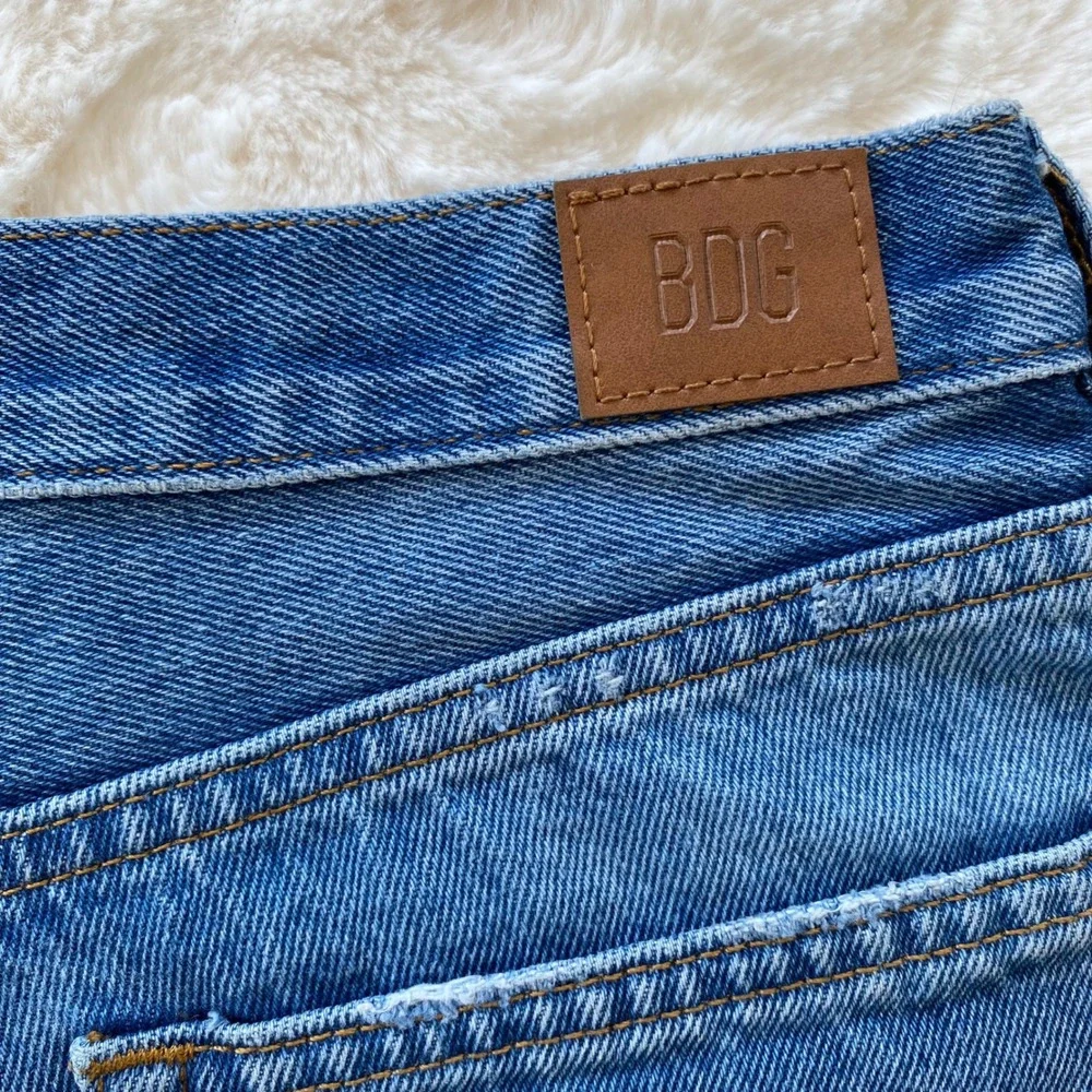 BDG Denim‎ Shorts Women 28 Blue High Rise Button Fly Distressed Cuffed Festival